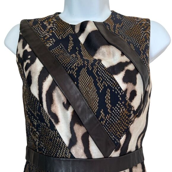 COPY - Diane von Furstenberg Nikita Black Combo leather shift dress sz 0 - Picture 4 of 9